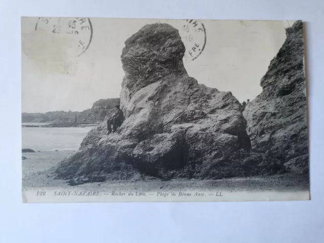 CPA 44 SAINT-NAZAIRE - Rocher du Lion - Plage de Bonne Anse