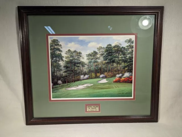 Augusta Golf Course Signed Charles Beck Framed 16x20 ~ 10th Hole The Camellia 2