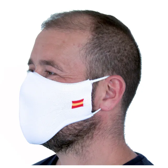 Mascarilla Proteccion Facial Antivirus Mascara Lavable Reutilizable España Blanc