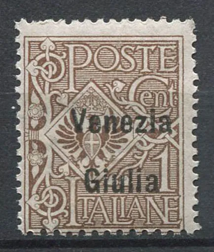 Venezia Giulia 1918 Sass. 19 MNH 100% 1 c, Overmolded
