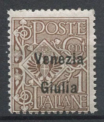 Venezia Giulia 1918 Sass. 19 MNH 100% 1 c, Overmolded