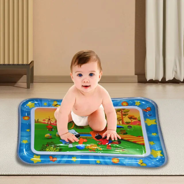 Animal Water Mat PVC Baby Water Play Mat Double Edge for Activity (Bear)
