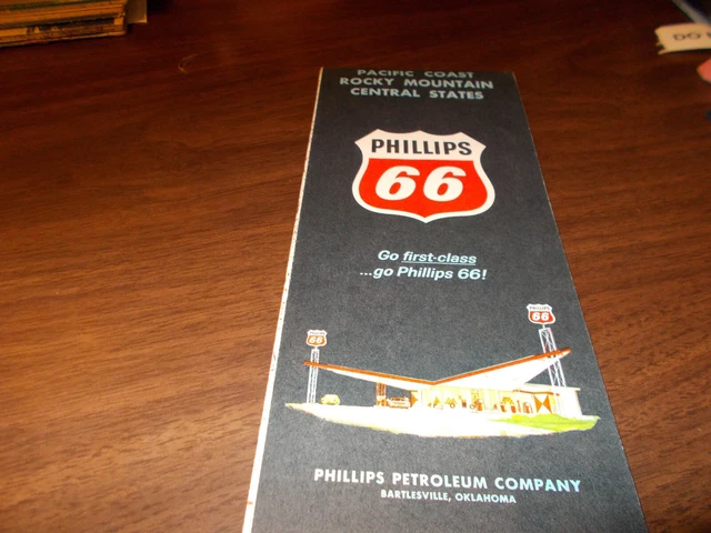 1964 Phillips 66 Pacific Coast/Rocky Mountain/Central States Vintage Road Map