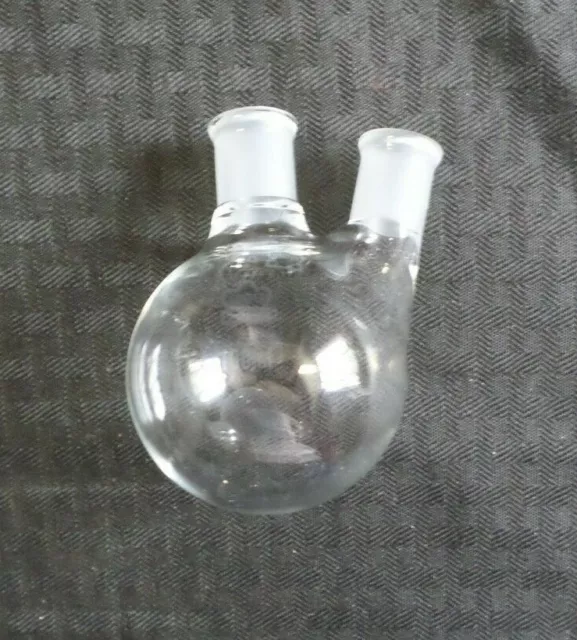 Kontes Bantam-Ware Glass 100mL 14/20 Joint Angled Two-Neck Round Bottom Flask