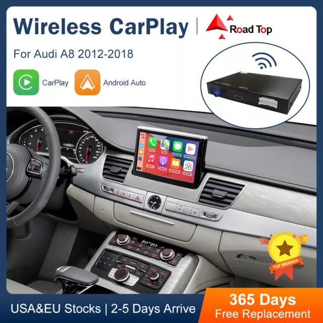 Wireless CarPlay Android Auto Navi Mirror Link Decoder Für Audi A8 MMI 3G 12-18