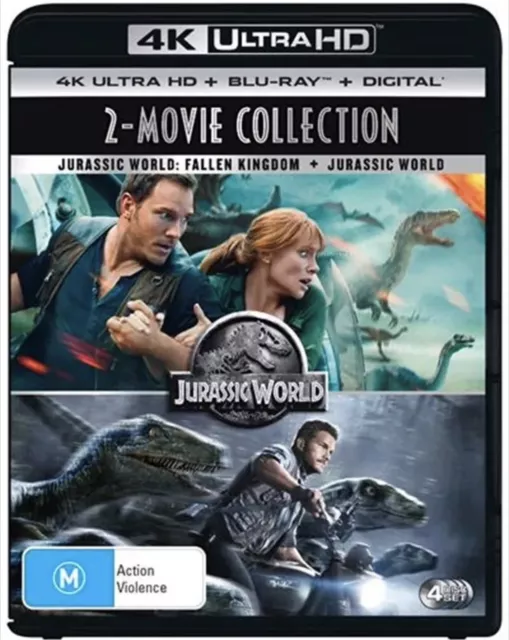 Jurassic World + Jurassic World: Fallen Kingdom (4K UHD + Blu-Ray) New & Sealed