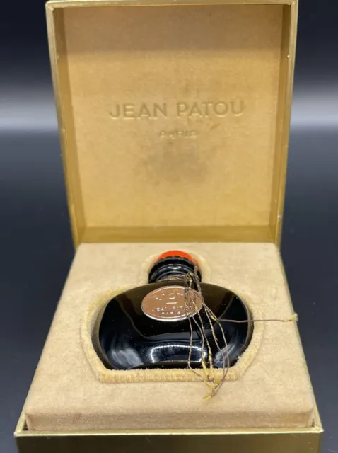 VTG  Jean Patou Paris JOY PERFUME Black Bottle Partially Full With Original Box