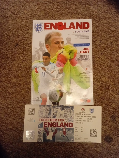8 ENGLAND HOME Programmes .. 6 with Tickets... 1963-2021 £10.80 ...