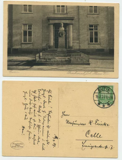 86302 - Eutin - Denkmal Joh. Heinr. Voss - Ansichtskarte, gelaufen 16.2.1927