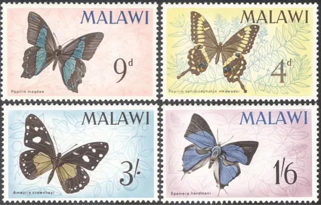 Malawi 1966 Butterflies/Insects/Nature/Wildlife/Butterfly 4v set (n19432)