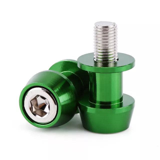 10mm Green Motorcycle CNC Aluminium Alloy Swing Arm Spool Sliders Stand Swingarm