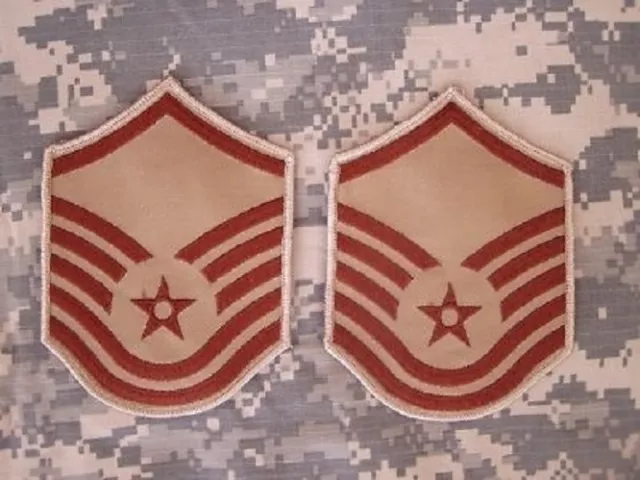 US Airforce Usaf Master Sergeant E7 Rank Desert Insignia patch Aufnäher