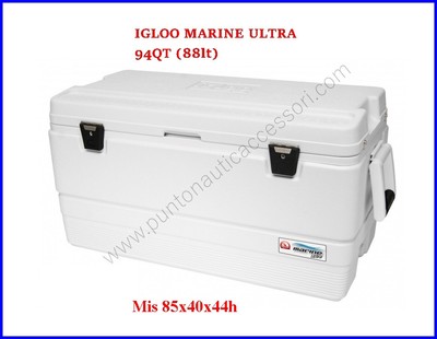ROULOTTE Igloo GHIACCIAIA ORIGINALE IGLOO 95LT SEDILE VASCA DEL VIVO GOMMONE BARCA 