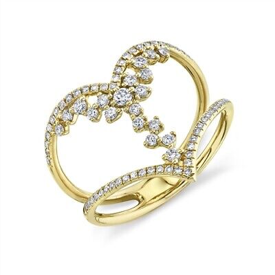 Chopard Chopard Heureux Diamant Coeur Icônes Bague Flottant 18k or Jaune Mignon Original 