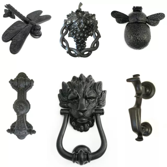 Black Cast Iron Door Knocker - Antique Rustic Country Contemporary Door Knockers