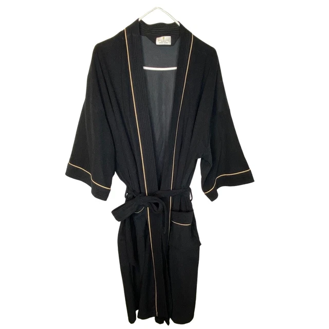 Vintage Bill Blass Menswear bath robe dressing robe Hugh Hefner polyester OSFA