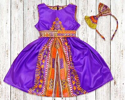 Girls African Print Ankara Dashiki Dress, From size 0 months - 14 years