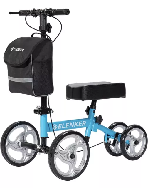 ELENKER Knee Scooter Steerable Knee Walker Deluxe Medical Scooter AprovFSA HSA