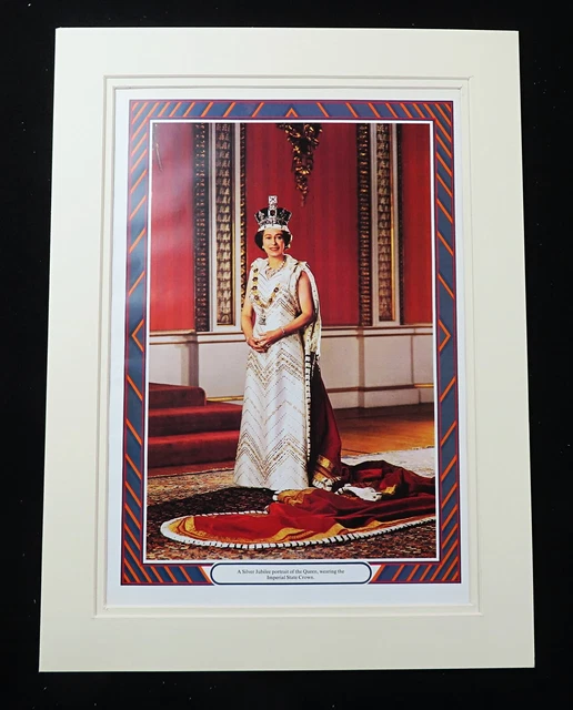 1977 Regina Elisabetta II Argento Jubilee Ufficiale Ritratto Imperial Corona Con