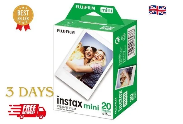 Fujifilm instax mini instant film White Border, 20 shot Pack 1, suitable