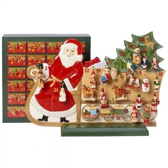 JUGUETES DE NAVIDAD Villeroy & Boch memoria: calendario de adviento santa y trineo #9596