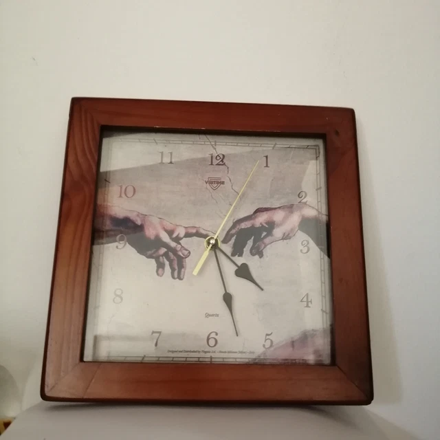 orologio da parete vintage VIRTIME cornice in legno wall clock wood frame