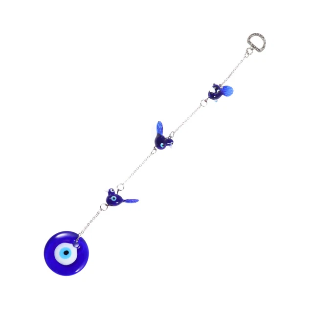 1 pieza esmalte de color pájaro colgante de pared lindo tres golondrinas Blue Eye Ornament Ha