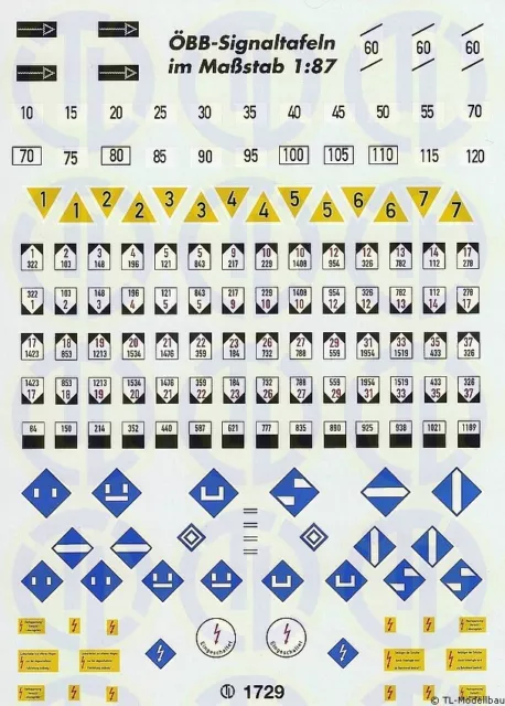 1729 - Decals ÖBB Signaltafeln - Österreich 1:87