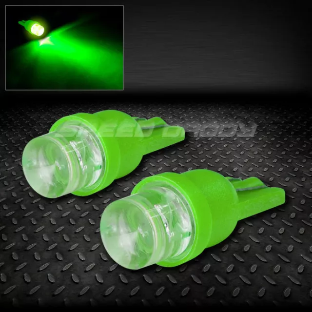 Pair 8Mm Round Led T10 194 168 W5W Green Interior Dome 12V Light Bulb/Lamp/Bulbs