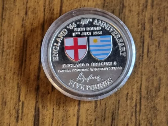 2006 Gibraltar silver proof Five Pounds £5 Coin 28g 1966 World Cup First Round