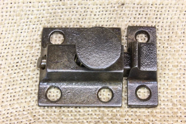 Old Cabinet Latch Tiny Jelly Cupboard Catch Smooth Knob 1 7/8” Rustic Cast Iron