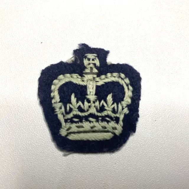 Vintage Embroidered Blue Navy Queen's Crown Military Patch 3.5cm