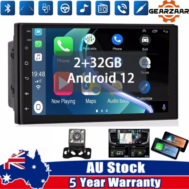 Android 12 Double 2Din 7" Car Stereo For Apple CarPlay Radio GPS Navi WiFi AUS