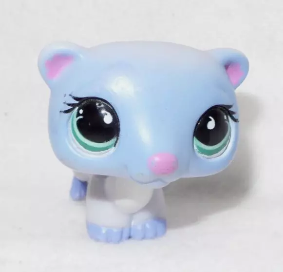 Littlest Petshop Lps #880 / 2006 Hasbro Ferret Furet Mauve Rose Yeux Vert Lune