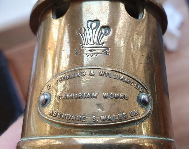 1969 Vintage Miners Lamp E Thomas & Williams Ltd Aberdare  Investiture 6