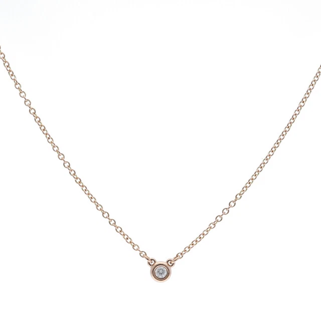 Tiffany & Co. By the Yard Diamond 0.07ct Pink Gold K18PG Necklace Ladies