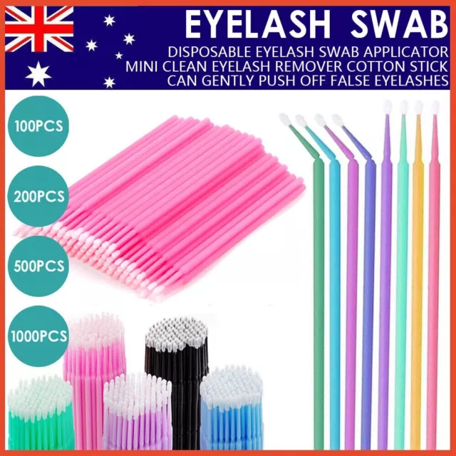 100-1000x Disposable Eyelash Swab Applicator Micro Brush Mascara Tools Extension