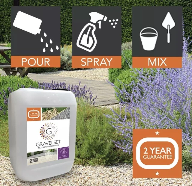 5 LITRE GRAVEL Set, Gravel Binder, Gravel Lock, Resin Stone Binder £64.