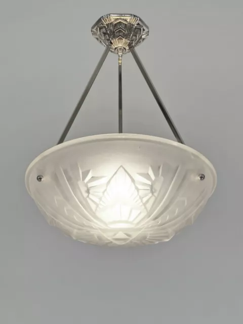 MOUYNET : A FRENCH 1930 ART DECO PENDANT        ... chandelier Degué lamp france