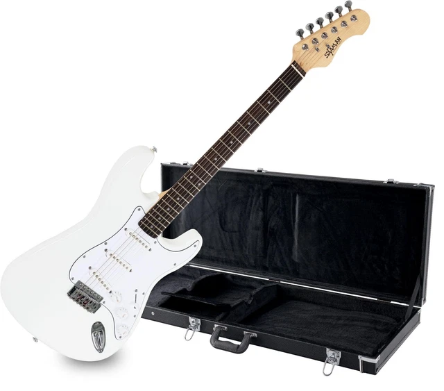Shaman Element E-Gitarre mit Koffer Set ST Single Coil Tremolo Linde Weiß