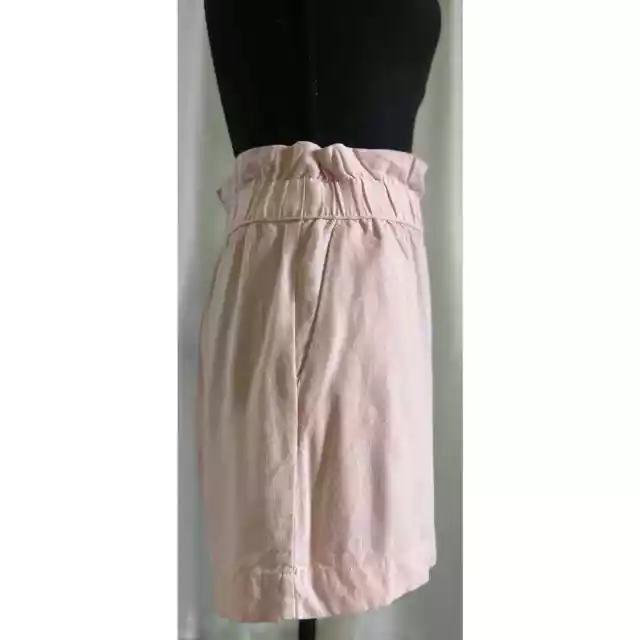 New Vero Moda Pink High Waist Linen Paperbag Shorts Size Small