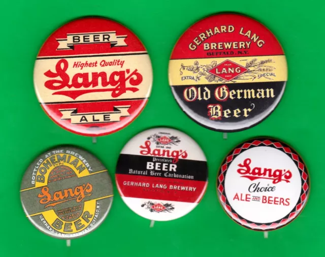 LANG's Gerhard Buffalo N.Y. (5) Beer Advertising RP PINs Lot #1 Bohemian Choice