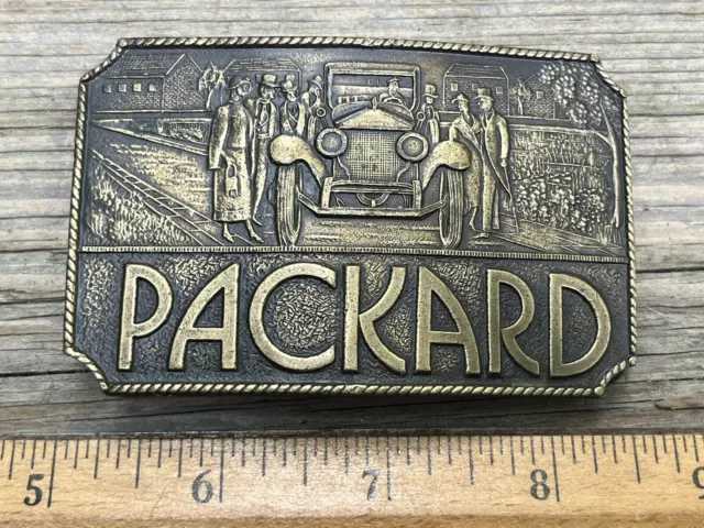 Vintage 1974 Bergamot Brass Works Packard Belt Buckle