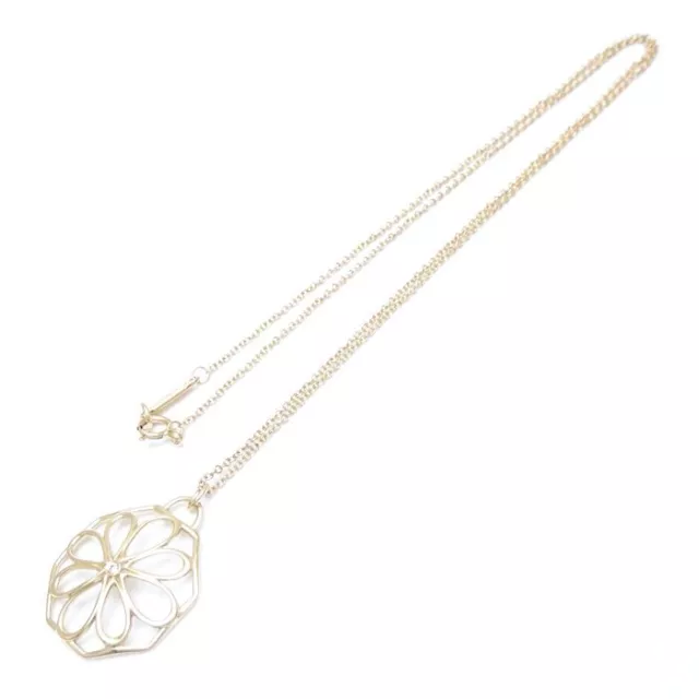 TIFFANY&Co. Necklace Pendant Flower 1P Diamond 750 K18 YG Yellow Gold authentic