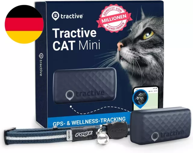 Tractive Mini GPS Tracker Für Katzen, Weltweite Live-Ortung, Positionsverlauf, A