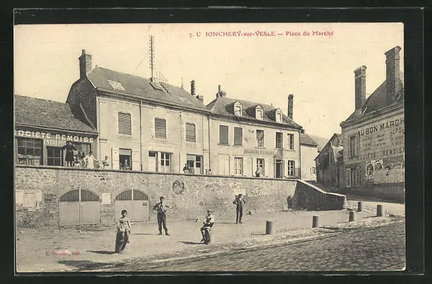 CPA Jonchery-sur-Vesle, Place du Marché, Market