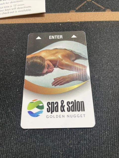 Golden Nugget Casino Atlantic City Hotel Room Key Card Spa & Salon with Jacket