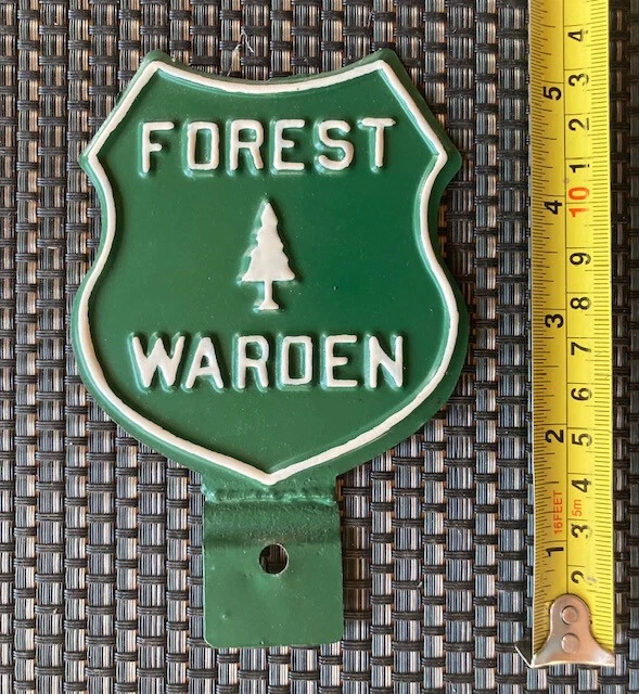 VINTAGE Forest Warden license plate attachment topper National Park Service USDI