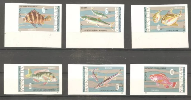 Vietnam 1967 Fische 485/490 ungezähnt postfrisch