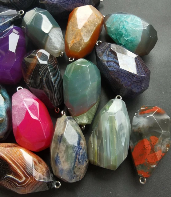 Teardrop dragon Vein agate stone pendant,purple pink/orange,Amulet rope necklace